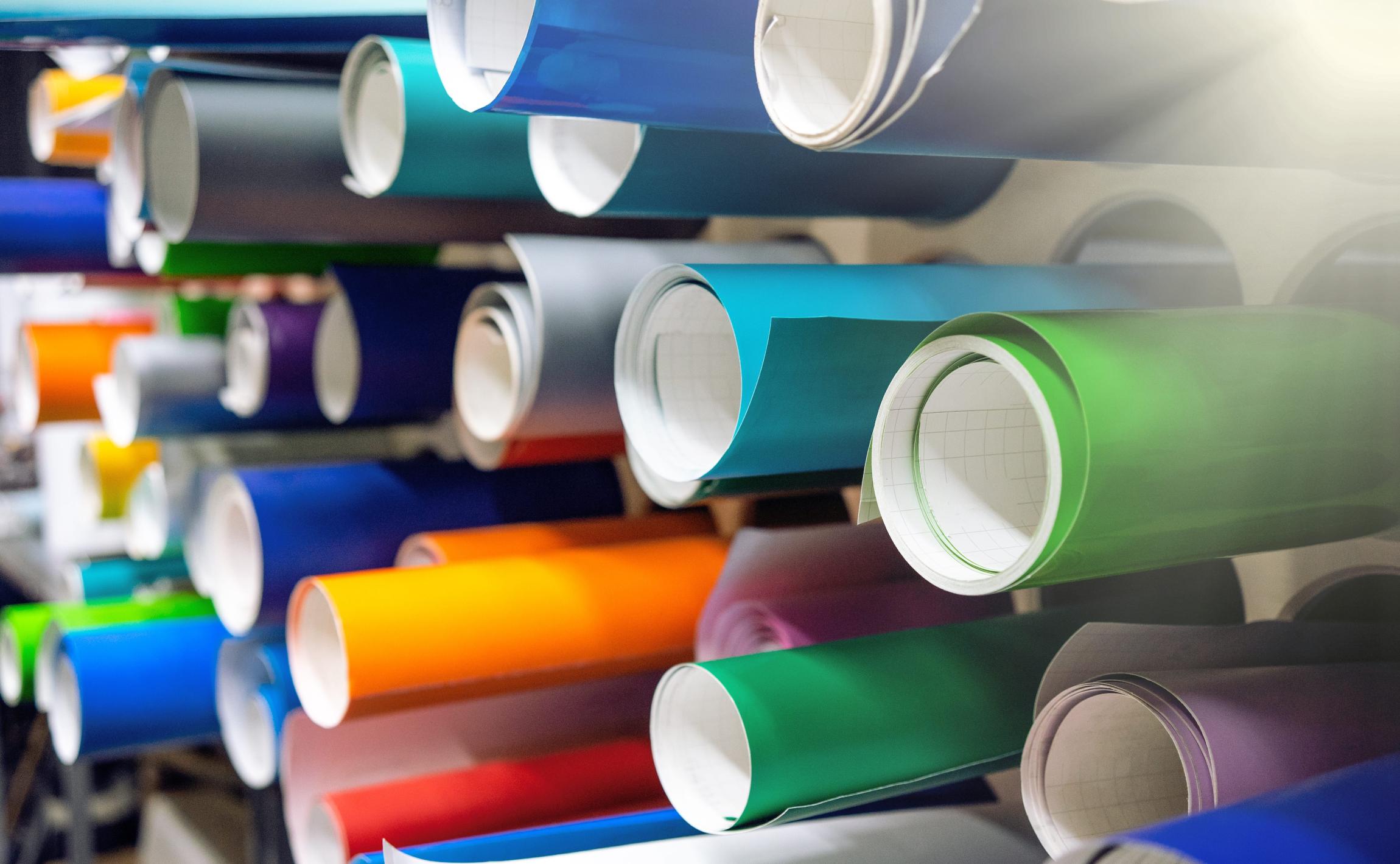 Rouleaux de films colorés